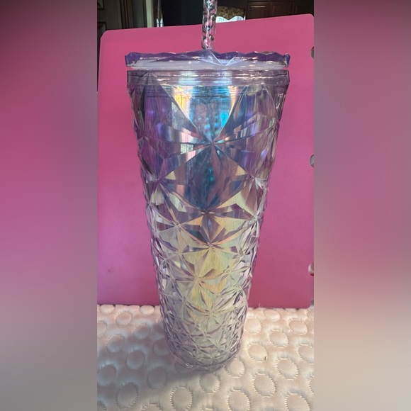 Starbucks Christmas Holiday 2023 White Diamond Prism Crystal 24oz Venti Tumbler - Picture 4 of 8